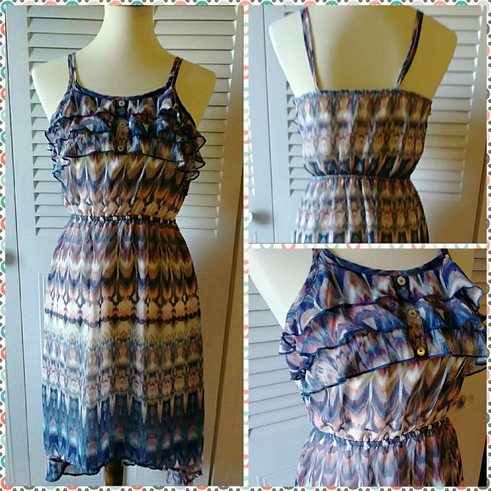 🚫SOLD🚫🇺🇸Fantastic Blue and Pink Dress